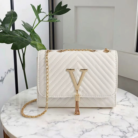 Bolso Cruzado Bordado Color Blanco