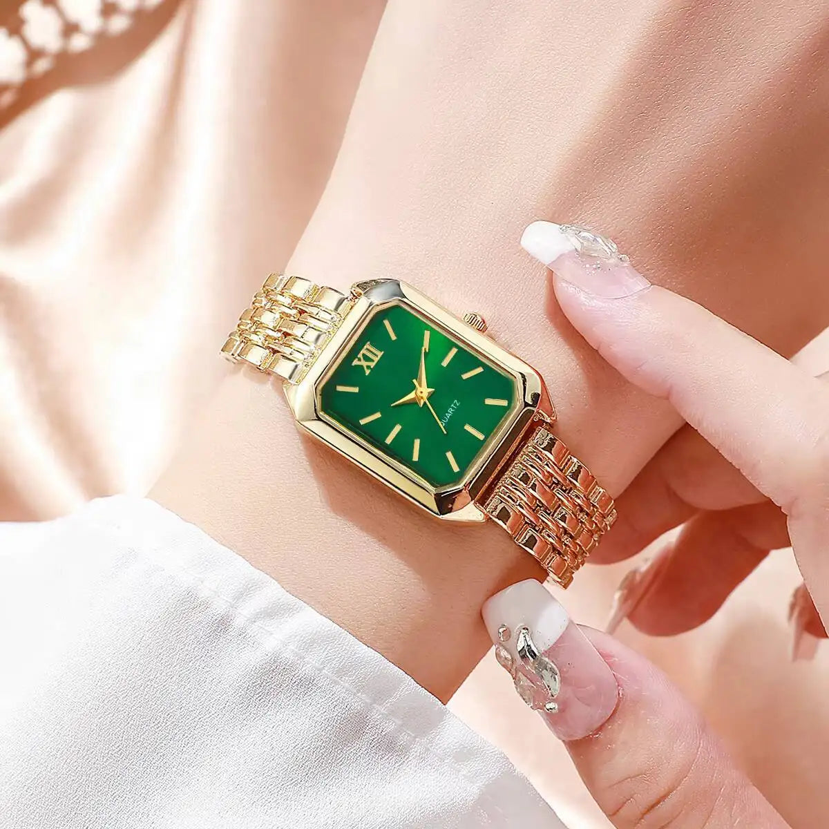 Reloj de cuarzo Fondo Verde