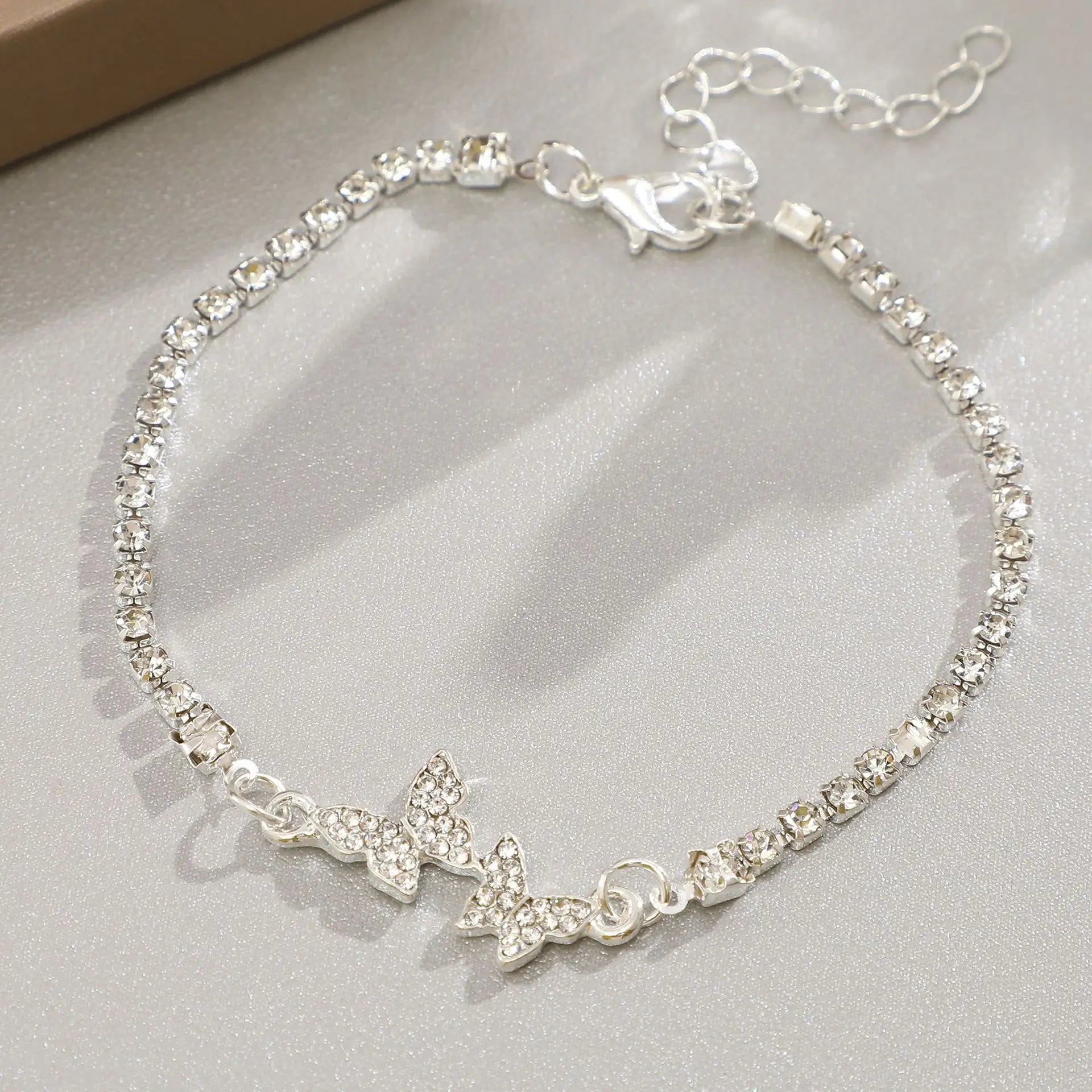 Pulsera de mariposa con diamante de cristal